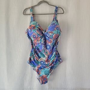 Emerald Bay women's plus size slimming one piece bathing suit size 22